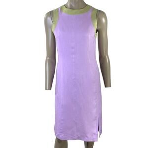 Harve Benard Vintage Linen Blend Sleeveless Sheath Pencil Dress Size 6 Lilac